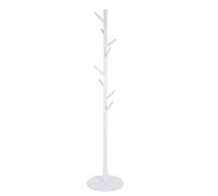 Perchero Independiente, 8 Ganchos de Madera Hall Tree Coat Hat Hat Tree Coat Percha Holder Entrada Hall Hall - Fácil Montaje para Abrigo, Sombrero, Ropa, Bufandas, Bolsos, Paraguas(Blanco)