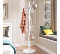Perchero independiente, árbol de pasillo con 8 ganchos, soporte resistente para colgar ropa, bolsos, sombreros, para sala de estar, dormitorio, entrada, altura ajustable