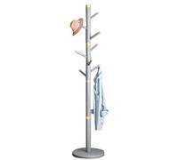 Perchero independiente con 8 ganchos, árbol de madera para entrada, pasillo, dormitorio, armario, oficina, organizador de sombreros y ropa