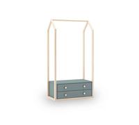 Perchero juvenil misty breeze verde salvia - oak soft 80 x 170 x cm