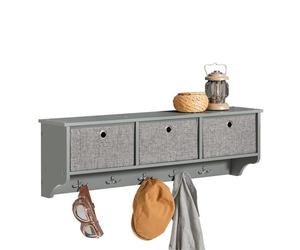 Perchero moderno de pared estantería de pared con 5 ganchos y 3 cajones l100 cm frg282-hg sobuy 100 cm