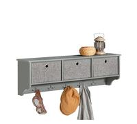 Perchero moderno de pared estantería de pared con 5 ganchos y 3 cajones l100 cm frg282-hg sobuy 20 cm