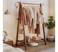 Perchero multifuncional de bambú de madera maciza con ganchos para pasillo, entrada y sala de estar, elegante solución de almacenamiento, 80 x 40 x 150 cm