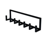 Perchero mural lyngen con 7 ganchos acero 75x10x20 cm - negro [en.casa]