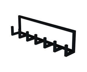 Perchero mural lyngen con 7 ganchos acero 75x10x20 cm - negro [en.casa]