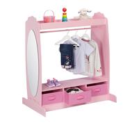 Perchero niños Armario para niñas Colgador de ropa 3 cajones 21,3 kg MDF