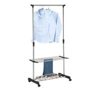 Perchero o Burro Extensible con Estante y Ruedas 80x43x(90-150) cm | Práctico y Ahorra-Espacio | Hersig | POPPY&MARTI
