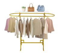 Perchero ovalado de hierro para ropa, resistente para dormitorio, exhibición de boutique y organización de lavandería