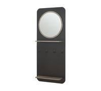 Perchero panel helsinge con 4 ganchos 140x60x16 cm - negro mate [en.casa]