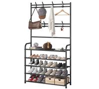 Perchero para almacenamiento de ropa y sombreeos, estante de secado para zapatos, sombrero, muebles, 5 pisos, sala de estar y entrada, dormitorio, organizador de hogar