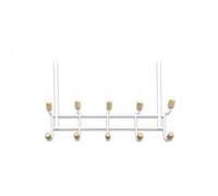 Perchero para Puerta de Metal Blanco con 10 Ganchos de Madera 40×27 cm