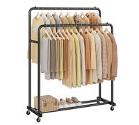 Perchero para Ropa con Ruedas 46,5 x 110 x 155,5 cm Negro Tinta