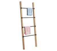 Perchero para toallas Relaxdays, con 4 barras, dimensiones 160 x 55,5 cm, fabricado en madera de pino y metal, ideal para el baño, para tender ropa, color natural/