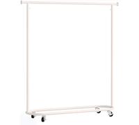 Perchero, perchero de alta capacidad: Perchero con ruedas para dormitorios y tiendas, perchero de metal independiente con ruedas, 140 x 30 x 155 cm, blanco. Ideal para organizar