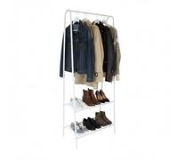 Perchero Relaxdays, 2 estantes, (Alto x Ancho x Fondo) 151 x 60 x 34,5 cm, Metal, Perchero Delgado, Blanco