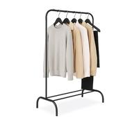 Perchero Relaxdays, HBT: 150 x 110 x 40 cm, con Estante y Barra para Ropa, Metal, Robusto, Perchero, Negro