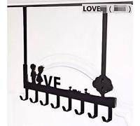 Perchero sobre la puerta Ibzoa® con motivos de animales – 8 ganchos, color , hierro, 40 x 27 cm, organizador para puerta, ideal para baño y dormitorio