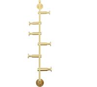 Perchero Vertical de Pared, Moderno Perchero de Pared, Perchero Dorado, 6 Ganchos Elegantes de latón, Percha Que Ahorra Espacio para Bufandas, Ropa, Bolsos,Gold
