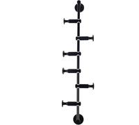 Perchero Vertical de Pared, Moderno Perchero de Pared, Perchero Dorado, 6 Ganchos Elegantes de latón, Percha Que Ahorra Espacio para Bufandas, Ropa, Bolsos,Black