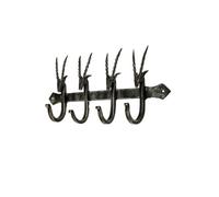 Perchero vintage Tumris negro 30 cm grande 4 ganchos | Perchero de pared para la pared o puerta | Perchero de metal | Gancho para toallas en el baño o la cocina