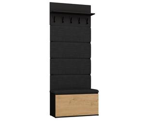 Perchero + Zapatero LIOR NEGRO / ROBLE ARTISAN para Pasillo