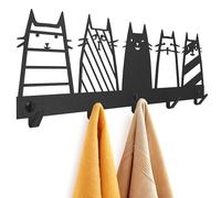 Percheros pared recibidor moderno 60x20cm con 5 ganchos | colgador pared negro metal 2mm | colgador toalla baño | colgadores pared infantiles | perchero de pared para colgar abrigos, chaquetas