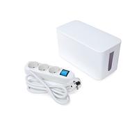 Perel Base Múltiple con Caja Organizadora de Cables - 3 Tomas - Schuko
