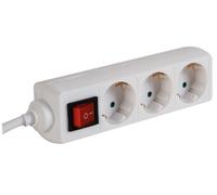Perel bloque multiplicado con interruptor, 3 enchufes schuko (tipo f)