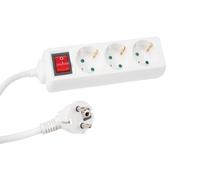 Perel Tools – Bloque multiplicado con interruptor – 3 enchufes Schuko (Tipo F)