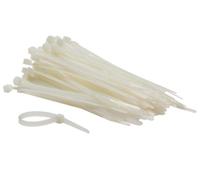 Perel Bridas de nailon blancas, 100 unidades, 120 x 4,6 mm, resistentes a los rayos UV, autoblocantes, fuerza de tracción de 23 kg, uso intensivo interior y exterior