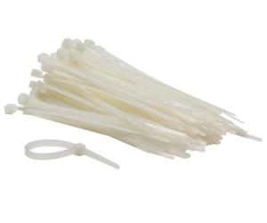 Perel Bridas de nailon blancas, 100 unidades, 120 x 4,6 mm, resistentes a los rayos UV, autoblocantes, fuerza de tracción de 23 kg, uso intensivo interior y exterior