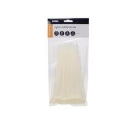 Perel Bridas de nylon blancas, 100 unidades, ataduras de cables 200 x 4,6 mm, resistentes a UV, autolock, 23 kg de fuerza de tracción, para aplicaciones pesadas en interiores y exteriores