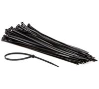 Perel bridas de nylon negras, 100 piezas, ataduras de cables 300 x 4,8