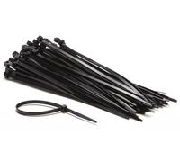 Perel bridas de nylon negras, 100 unidades, ataduras de cables 200 x 4