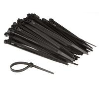 Perel bridas de nylon negras, 100 unidades, bridas para cables 120 x 4