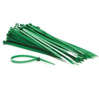 Perel Bridas de nylon verdes, 100 piezas, bridas para cables 200 x 4,6 mm, resistentes a UV, autolock, 23 kg de fuerza de tracción, para aplicaciones pesadas en interiores y exteriores