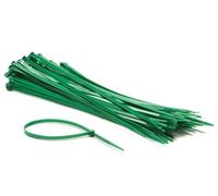 Perel bridas de nylon verdes, 100 unidades, ataduras de cables 300 x 4