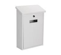Perel buzón exterior rio para pared y poste en blanco con placa de no