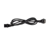 Perel Cable de alimentación, H05VV-F 3G1, 1.5 m, 10 A/230 V, 2500 W, Tipo E/F 90 ° a C13, para Uso Interior, PVC, Negro