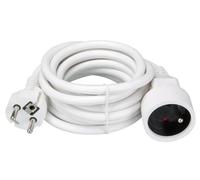 Perel Cable de extensión, H05VV-F 3G1.5, 3 m, 16 A/230 V, 3500 W, Tipo E/F, para Uso Interior, PVC, Blanco