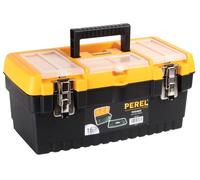 Perel caja de herramientas 16,2l con bandeja extraíble y 3 organizado
