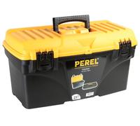 Perel caja de herramientas 43,5l con bandeja extraíble, toolbox de pl