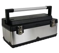 Perel caja de herramientas, acero inoxidable, con manija de aluminio,