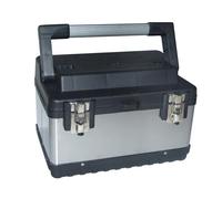 Perel Tools – Caja de herramientas de acero inoxidable con bandeja extraíble