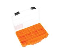 Perel caja de surtido de plástico, 9 compartimentos fijos, tapa trans
