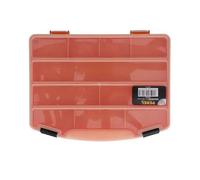 Perel Tools – Caja de surtido de plástico 251x200x44 mm – 10 compartimentos, tapa transparente