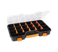 Perel Organizador 510 x 347 x 71 mm – Caja de plástico apilable – Amarillo/Negro