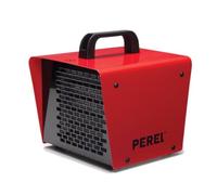 Perel Calefactor eléctrico con ventilador 2000W con 2 niveles de calor y termostato, elemento PTC, función ventilador, protección IP24, compacto y portátil para taller o garaje