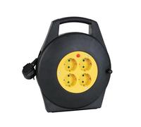 Perel carrete de cable, uso interior, 4 enchufes schuko, interruptor d