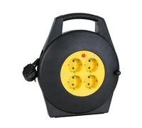 Perel carrete de cable, uso interior, 4 enchufes schuko, interruptor d